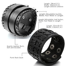 Carica l'immagine nel visualizzatore di Gallery, OIDEA Bracciale Bangles per Uomo in Pelle Fibbia Lega... - Ilgrandebazar