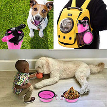 Carica l'immagine nel visualizzatore di Gallery, MATT SAGA Bottiglia d'Acqua e Cibo per Cane, Viaggio Portatile Rosa - Ilgrandebazar