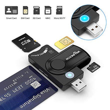 Carica l'immagine nel visualizzatore di Gallery, Lettore di smart card USB 4 porte Hub USB,Rocketek DOD militare CAC Card...