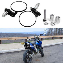 Carica l'immagine nel visualizzatore di Gallery, Rotondi Moto Specchietti Retrovisori Laterali 7/8'' 22mm Specchio di #2-Nero - Ilgrandebazar