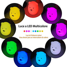 Carica l'immagine nel visualizzatore di Gallery, Luce Notturna Bambini in Silicone Morbido Safe Lampada da Comodino 9 Colori... - Ilgrandebazar