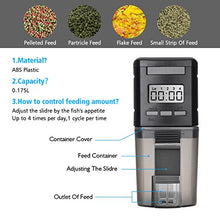 Carica l'immagine nel visualizzatore di Gallery, Focuspet Alimentatore Automatico di Pesce, 175ML Dosatore Mangime Automatico...