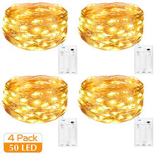 Carica l'immagine nel visualizzatore di Gallery, Kolpop Stringa Luci LED a Batteria [4 Pezzi], Catena Luminosa 5m Bianco Caldo - Ilgrandebazar