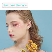 Carica l'immagine nel visualizzatore di Gallery, Orecchini a forma di unicorno arcobaleno orecchino argento chiaro rosa...