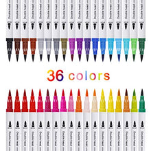 Carica l'immagine nel visualizzatore di Gallery, Pennarelli Acquarelli Colore Brush Pen Doppio 36 Pezzi con Punta 36 Colori - Ilgrandebazar