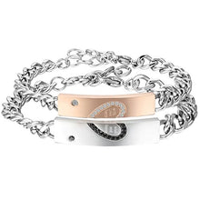 Carica l'immagine nel visualizzatore di Gallery, Cupimatch Coppia Lovers Braccialetto Bracciale Acciaio Inox Puzzle Cuore... - Ilgrandebazar