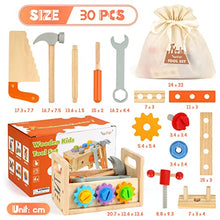 Carica l'immagine nel visualizzatore di Gallery, Vanplay Giochi in Legno, Cassetta Attrezzi Bambini, Regalo di Natale Ragazzo/a 2 3 4 5 Anni (30 Pezzi)
