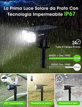 Carica l'immagine nel visualizzatore di Gallery, LITOM 12 LED Luci Solari da Esterno, IP67 Faretti a Paesaggio 2 pezzi