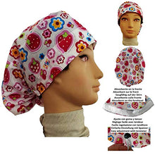 Carica l'immagine nel visualizzatore di Gallery, Cappello chirurgico Donna Fragole per capelli lunghi, chirurgia, dentista,... - Ilgrandebazar