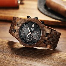 Carica l'immagine nel visualizzatore di Gallery, Orologio da Uomo in Legno, CZOKA Pterocarpus soyauxii Black Walnut - Ilgrandebazar