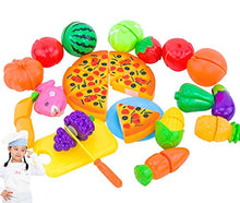 Carica l'immagine nel visualizzatore di Gallery, NIWWIN 24 PCS Gioca Set di Cibo per Bambini Tagliere in plastica Pizza e...
