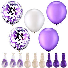 Carica l'immagine nel visualizzatore di Gallery, 50 Pezzi 12 Pollici Palloncini in Lattice di Bianco, Viola - Ilgrandebazar