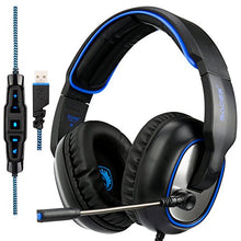 Carica l'immagine nel visualizzatore di Gallery, SADES R7 Gaming Headset, USB Headset Cuffie da gioco stereo per Nero