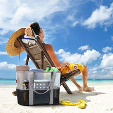 Carica l'immagine nel visualizzatore di Gallery, YOOFAN Borsa da Spiaggia-Borsa Grande a Rete Spiaggia - M, Grigio