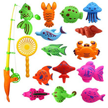 Carica l'immagine nel visualizzatore di Gallery, FunPa Gioco della Pesca, 16Pezzi Canne da Pesca Giocattolo, Multicolor