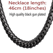 Carica l'immagine nel visualizzatore di Gallery, U7 Collana Uomo a Catena Cubana Larghezza 6mm 9mm Grossa Nero(9mm) - Ilgrandebazar