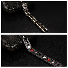 Carica l'immagine nel visualizzatore di Gallery, JFUME Bracciale da Uomo Acciaio Inossidabile Magnet Gioielli Oro Nero - Ilgrandebazar