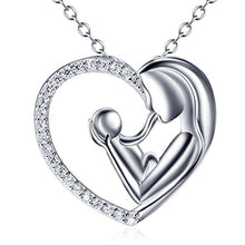 Carica l'immagine nel visualizzatore di Gallery, Silver Mountain L'amore della madre Cuore Collana Pendente con Catena 45cm