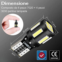 Carica l'immagine nel visualizzatore di Gallery, Anpro 2020 Lampadina a T10 LED per Auto - W5W Led 6000K Luce Bianca Super...