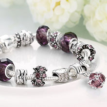 Carica l'immagine nel visualizzatore di Gallery, LDUDU Bracciale Charms da donna in argento con charms vetro di... - Ilgrandebazar