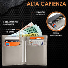 Carica l'immagine nel visualizzatore di Gallery, Portafoglio uomo e-GALE - Con Protezione RFID - Elegante e Compatto - Tanti...