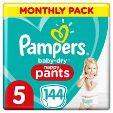 Carica l'immagine nel visualizzatore di Gallery, Pampers pannolini, misura 5, 144 12 – 17 kg, easy-on con Taglia 5