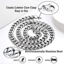 Carica l'immagine nel visualizzatore di Gallery, FOCALOOK Collana da Uomo 3 6 9 12 mm Larghezza Catena Cubana Argento-12mm - Ilgrandebazar