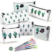 Carica l'immagine nel visualizzatore di Gallery, Favengo, 6 astucci in tela per matite con cactus, portamonete, borsetta per...