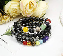 Carica l'immagine nel visualizzatore di Gallery, Milacolato Bracciale in Ematite Chakra da 4 Paia Terapia Magnetica di... - Ilgrandebazar