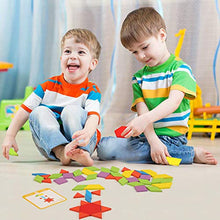 Carica l'immagine nel visualizzatore di Gallery, LEADSTAR Tangrams Puzzle di Legno Forme Geometriche per Bambini Multicolor