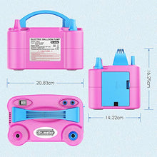 Carica l'immagine nel visualizzatore di Gallery, Dr.meter Pompa a Palloncino Gonfiabile, Elettrica di Rosa + Blu