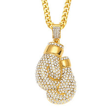 Carica l'immagine nel visualizzatore di Gallery, Milky Way, collana con zirconi placcata oro, guanti da boxe, unisex,... - Ilgrandebazar