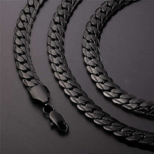 Carica l'immagine nel visualizzatore di Gallery, U7 Collana Uomo a Catena Cubana Larghezza 6mm 9mm Grossa Nero(9mm) - Ilgrandebazar
