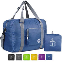 Carica l'immagine nel visualizzatore di Gallery, WANDF Foldable Travel Duffel Bag Super Lightweight for A-40l Blu Navy