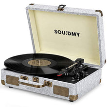 Carica l'immagine nel visualizzatore di Gallery, Giradischi, Souidmy Giradischi Bluetooth con Altoparlanti, 3 Velocità,...