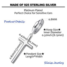 Carica l'immagine nel visualizzatore di Gallery, Slliss Orecchini in Argento Croce Pendenti per Uomini Silver - Ilgrandebazar