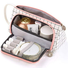 Carica l'immagine nel visualizzatore di Gallery, Astuccio Portamatite Grande Capacità Trucco Borsa Portamonete Plaid Bianco