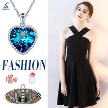 Carica l'immagine nel visualizzatore di Gallery, SixLuo Collana da donna"Cuore dell'oceano" in argento Sterling 925 con...