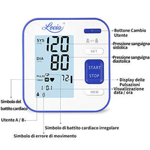 Carica l'immagine nel visualizzatore di Gallery, Misuratore Pressione Sanguigna da Braccio, Lovia Sfigmomanometro Elettronico...