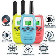 Carica l'immagine nel visualizzatore di Gallery, Gifort Walkie Talkie per Bambini, 3 Pezzi Giocattoli Professionali con 3 Pack
