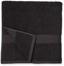 Carica l'immagine nel visualizzatore di Gallery, AmazonBasics - Set di 2 asciugamani da bagno che non sbiadiscono, colore Nero - Ilgrandebazar