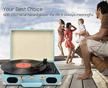 Carica l'immagine nel visualizzatore di Gallery, DIGITNOW! Portatile Giradischi a 3 Velocità(33 1/3, 45 e 78 Giri), Stile Blue