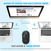Carica l'immagine nel visualizzatore di Gallery, WisFox Mouse Senza Fili, Bluetooth, Ergonomico Wireless da Nero