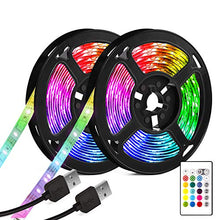 Carica l'immagine nel visualizzatore di Gallery, Strisce LED USB, Retroilluminazione TV da 7 M (2X.3.5M) con 16 colori e...