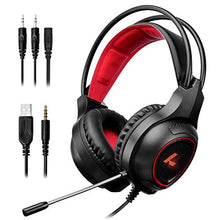 Carica l'immagine nel visualizzatore di Gallery, LYCANDER Cuffie da gioco con microfono e luce LED, ingresso 3,5 mm, per PC,...