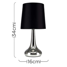 Carica l'immagine nel visualizzatore di Gallery, Set di 2 - Lampada da tavolo con funzione touch - Finitura cromata Nero - Ilgrandebazar
