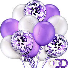 Carica l'immagine nel visualizzatore di Gallery, 50 Pezzi 12 Pollici Palloncini in Lattice di Bianco, Viola - Ilgrandebazar