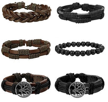 Carica l'immagine nel visualizzatore di Gallery, BESTEEL 6 Pezzi Pelle Bracciali Albero della Vita per A. Della - Ilgrandebazar