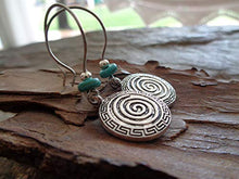 Carica l'immagine nel visualizzatore di Gallery, ✿ SPIRALE BOHO ETNO NATURAL STONE ✿ orecchini gancio lunghe con rondella di...