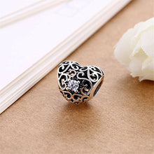 Carica l'immagine nel visualizzatore di Gallery, HMILYDYK, charm a forma di cuore in argento sterling con cristalli Swarovski... - Ilgrandebazar